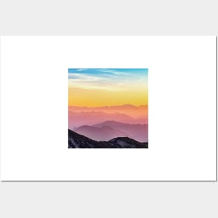 Silhouette Of Mountains Posters and Art